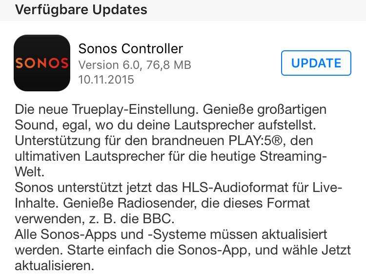 Wydano Sonos Controller 6.0: Lepszy dźwięk dzięki Trueplay