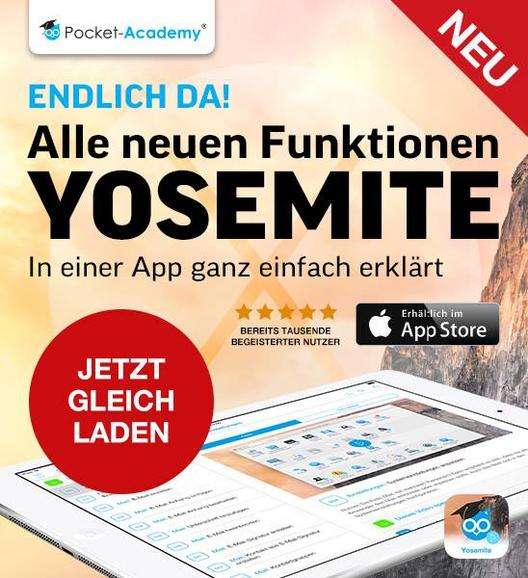 Aplikacja objaśniająca 66 porad wideo na temat Yosemite poszerzono o 19 sprytnych wskazówek: 50% zniżki na zakupy w aplikacji z kuponami